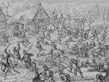 A village pillaged by soldiers, 1599, (1878). Creator: Unknown