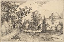 A Village Road, plate 7 from Regiunculae et Villae Aliquot Ducatus Brabantiae, ca. 1610. Creator: Claes Jansz Visscher
