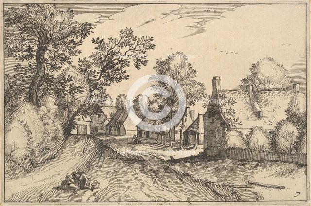 A Village Road, plate 7 from Regiunculae et Villae Aliquot Ducatus Brabantiae, ca. 1610. Creator: Claes Jansz Visscher.