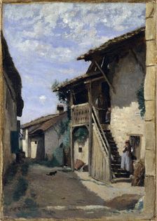 A Village Street: Dardagny, 1852, 1857, or 1863. Creator: Jean-Baptiste-Camille Corot