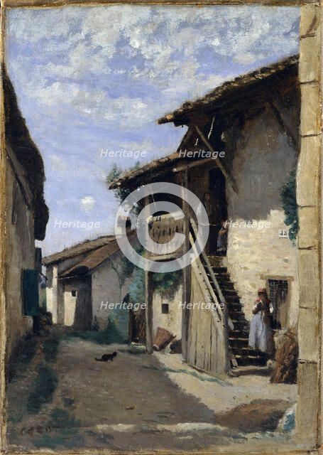 A Village Street: Dardagny, 1852, 1857, or 1863. Creator: Jean-Baptiste-Camille Corot.