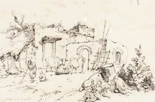 A Village Scene in India [verso], 1814/1824. Creator: George Chinnery