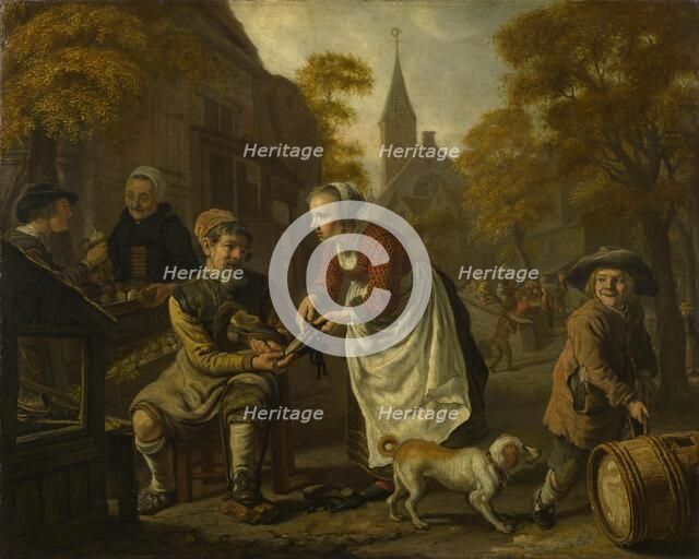 A Village Scene with a Cobbler, c. 1650. Artist: Victors, Jan (1619-after 1676)