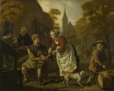 A Village Scene with a Cobbler, c. 1650. Artist: Victors, Jan (1619-after 1676)