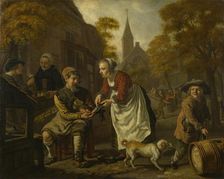 A Village Scene with a Cobbler, c. 1650. Artist: Victors, Jan (1619-after 1676)