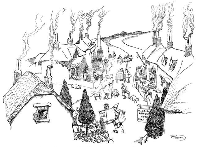 'A village, the most cheerful in the world', 1906. Artist: Gordon Frederick Browne