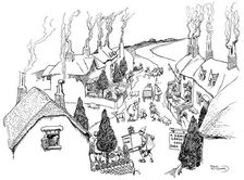 A village, the most cheerful in the world 1906. Artist: Gordon Frederick Browne