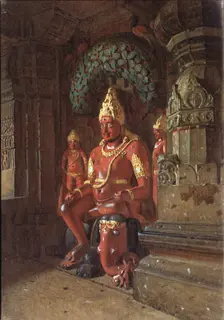 A Vishnu statue in the Indra temple, 1874. Artist: Vereshchagin, Vasili Vasilyevich (1842-1904)