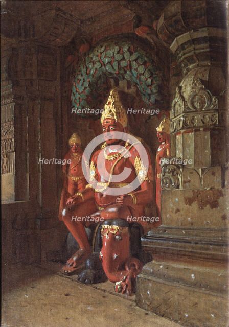 A Vishnu statue in the Indra temple, 1874. Artist: Vereshchagin, Vasili Vasilyevich (1842-1904)