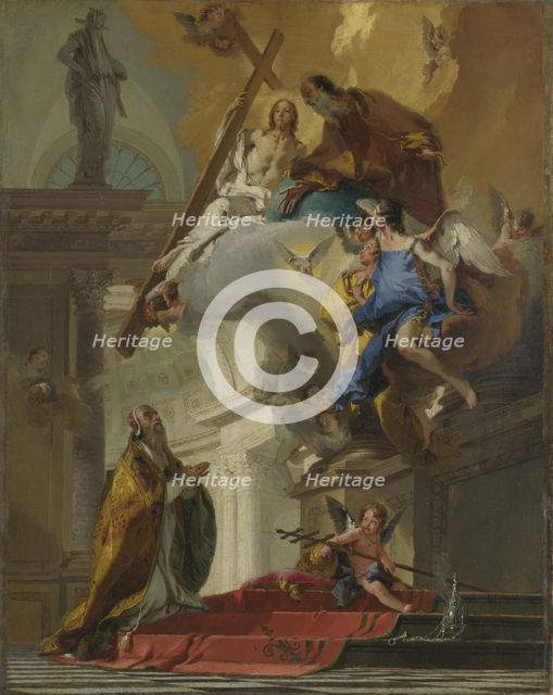 A Vision of the Trinity appearing to Pope Saint Clement, ca 1735-1739. Creator: Tiepolo, Giambattista (1696-1770).