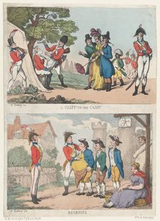A Visit to the Camp, and Recruits, 1811 (?)., 1811 (?). Creator: Thomas Rowlandson