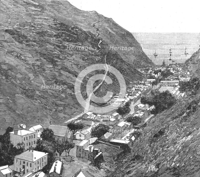 ''A Visit to the Island of St. Helena; Jamestown, from the Side Path, Looking North',1890. Creator: Unknown.