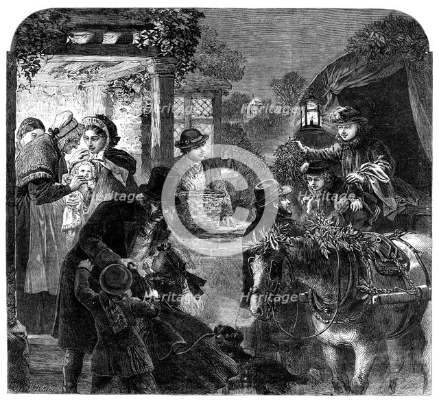 A Visit to the Old Folk on Christmas Eve - drawn by Alfred Hunt, 1864. Creator: Mason Jackson.
