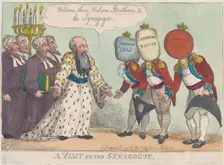 A Visit to the Synagogue, April 28, 1809., April 28, 1809. Creator: Thomas Rowlandson