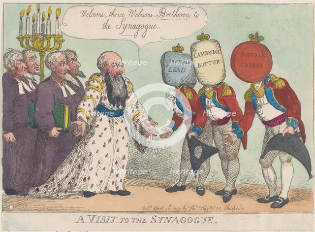 A Visit to the Synagogue, April 28, 1809., April 28, 1809. Creator: Thomas Rowlandson.