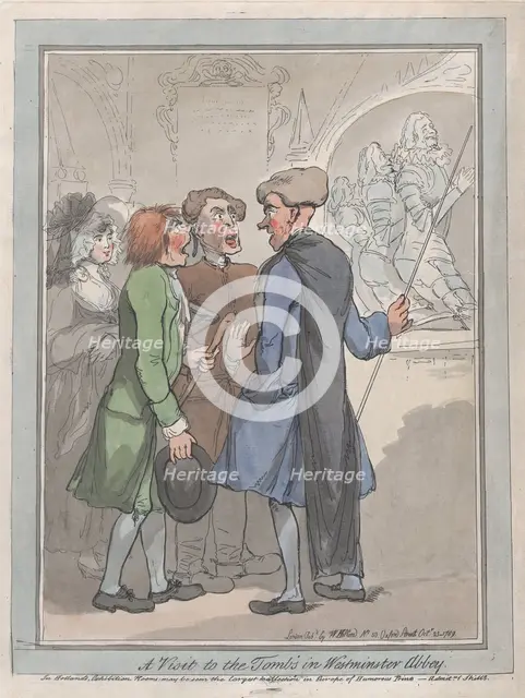 A Visit to the Tombs in Westminster Abbey, October 23, 1789. Creator: Frederick George Byron.