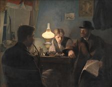 A Visit to a Cobbler's Workshop;A Visit to the Shoemaker's Shop, 1885. Creator: Laurits Andersen Ring