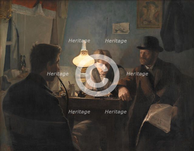 A Visit to a Cobbler's Workshop;A Visit to the Shoemaker's Shop, 1885. Creator: Laurits Andersen Ring.