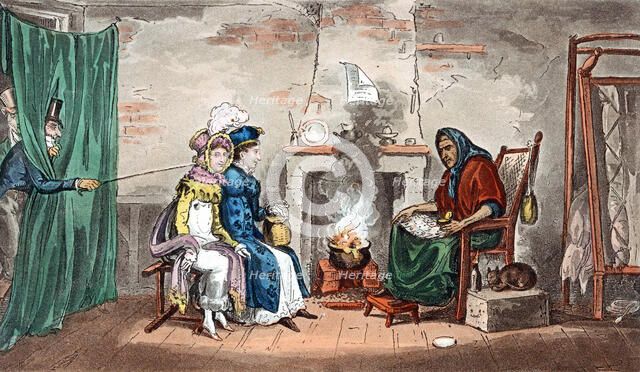 A visit to a fortune teller, early 19th century. Artist: Isaac Robert Cruikshank