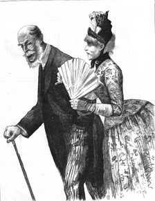 A Visit to Monte Carlo, The Lady with a special "System" 1886. Creator: Paul Charles Renouard