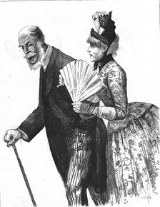 A Visit to Monte Carlo, The Lady with a special "System" 1886. Creator: Paul Charles Renouard