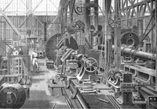 A visit to Penn's Marine Engine Factory, at Greenwich: turning a crank axle, 1865. Creator: Unknown