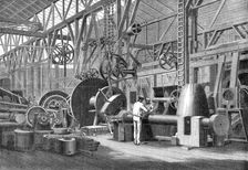 A visit to Penn's Marine Engine Factory, at Greenwich: turning a paddle shaft for a steam-ship, 1865 Creator: Unknown
