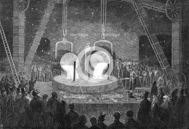 A visit to Penn's Marine Engine Factory, at Greenwich:...great cylinder for a...steam-engine, 1865. Creator: Unknown.