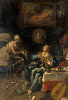 A voluptuary surprised by death, 1600-1699. Creator: Frans Francken II