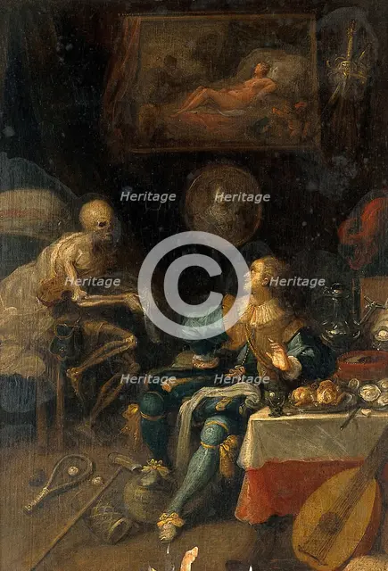 A voluptuary surprised by death, 1600-1699. Creator: Frans Francken II.