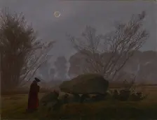 A Walk at Dusk, about 1830-1835. Creator: Caspar David Friedrich