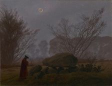 A Walk at Dusk, about 1830-1835. Creator: Caspar David Friedrich