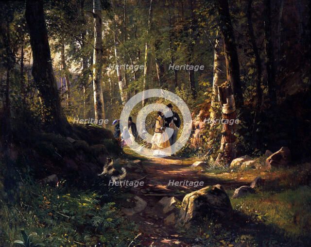 'A Walk in a Forest', 1869. Artist: Ivan Shishkin