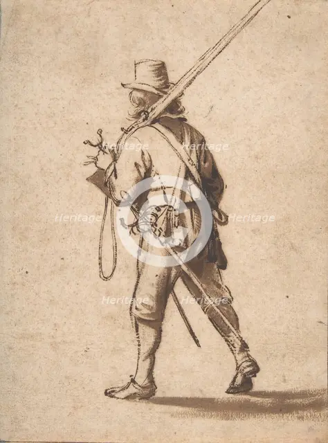 A Walking Musketeer, seen from behind, 17th century. Creator: Anthonie Palamedesz.