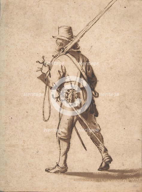 A Walking Musketeer, seen from behind, 17th century. Creator: Anthonie Palamedesz.