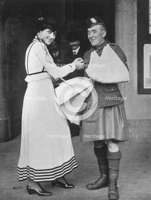 'A war charity flag day incident', 1915. Artist: Unknown.