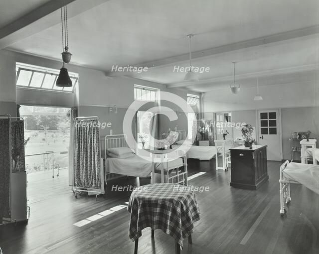 A ward at Orchard House, Claybury Hospital, Woodford Bridge, London, 1937. Artist: Unknown.