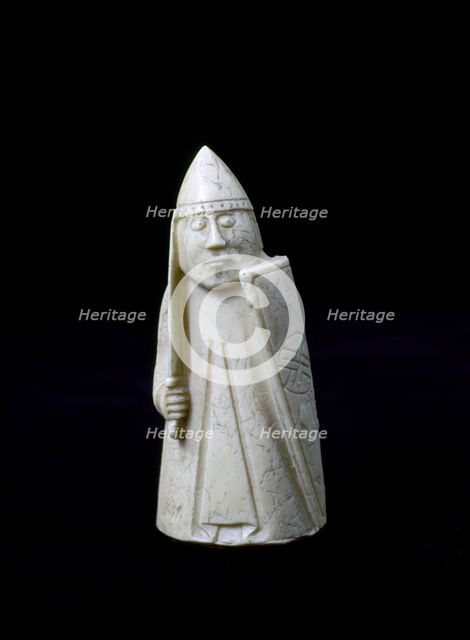 A Warder - The Lewis Chessmen, (Norwegian?), c1150-c1200. Artist: Unknown