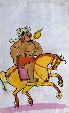 A warrior on horseback. Creator: Unknown