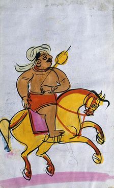 A warrior on horseback. Creator: Unknown