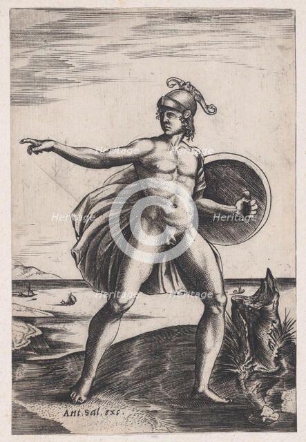 A Warrior, ca. 1514-36. Creator: Agostino Veneziano.