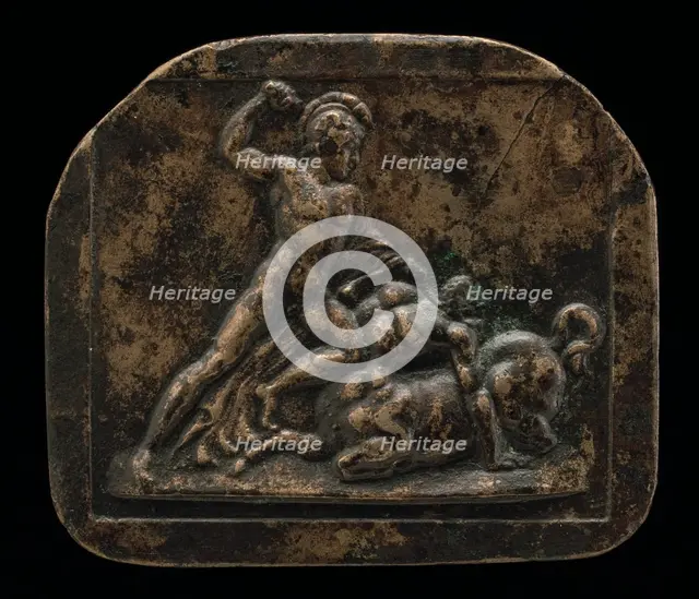 A Warrior Fighting a Centaur, 18th century. Creator: Unknown.