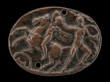 A Warrior Fighting a Horseman, 15th century. Creator: Unknown