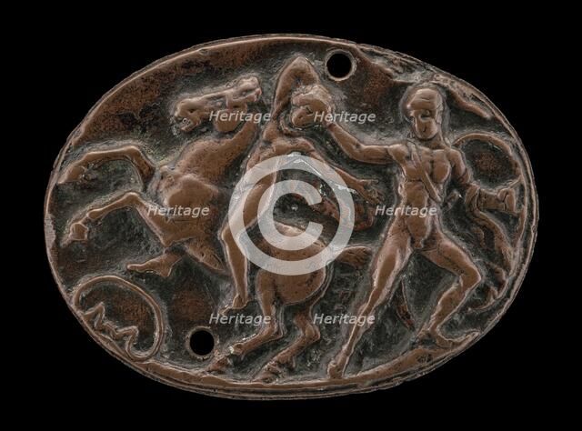 A Warrior Fighting a Horseman, 15th century. Creator: Unknown.