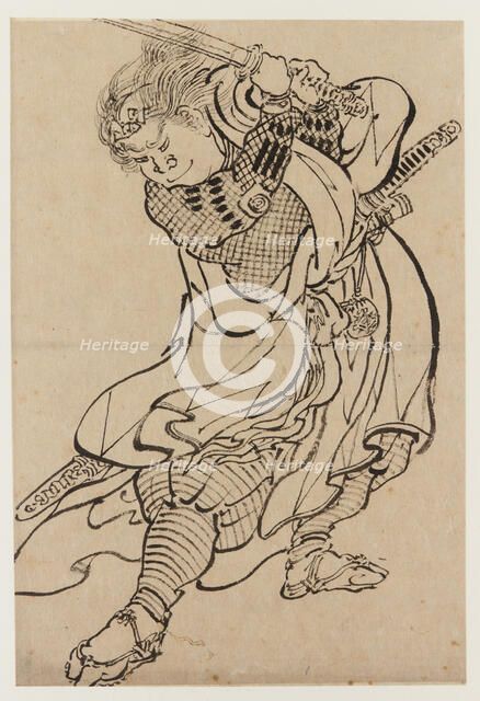 A Warrior, late 18th-early 19th century. Creator: Hokusai.