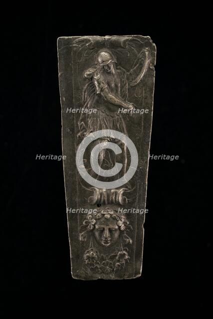 A Warrior, with a Garlanded Mask below, c. 1530s. Creator: Unknown.