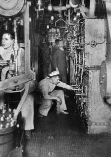 A warship's boiler room, First World War, 1914-1918, (c1920)