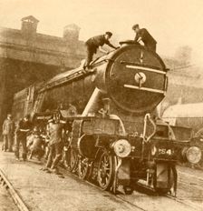 A Wash and Brush Up for the "Flying Scotsman". c1930. Creator: Unknown