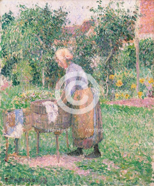 A Washerwoman at Éragny, 1893. Creator: Camille Pissarro.