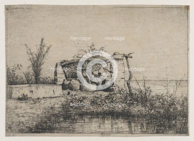 A Water Wheel in Bordighera (Italy), 1875. Creator: Adolphe Appian.